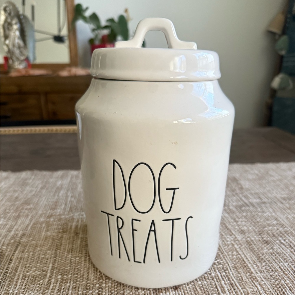 Rae Dunn White Dog Treat Jar